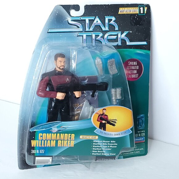 Playmates Star Trek Commander Riker Action Figure Sealed New Spring Activated - Picture 1 of 5